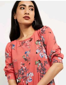 Max Coral Printed Top