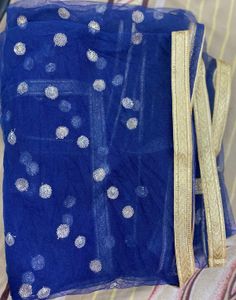 Pink &amp; Blue Anarkali Dress With Dupatta