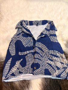 Blue Patterned Top