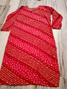 Bandhni Kurti Skrit Set