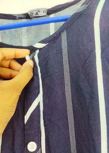 Navy Blue Stripe Kurta