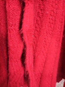 Red Knit Long Sweater Shrug