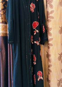 Red Rose Applique Abaya/Burqa/Pardha