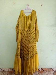 Yellow Flare Gown Dress
