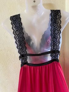Rose Pink &amp; Black Lace Lingerie