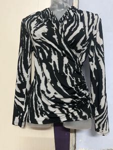 Zebra Print Wrap Top