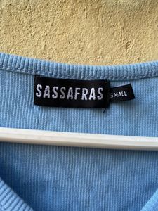 Cute Blue ribbed Crop Top