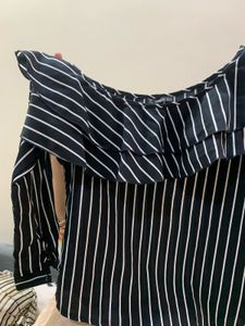 Shein Black&amp;white Strips top