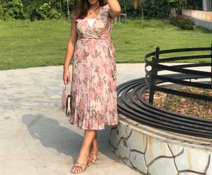 Floral Wrap Midi Dress