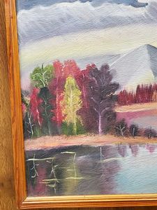 Framed Landscape Oil Painting