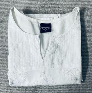 SOCH - White Embroidered Kurta