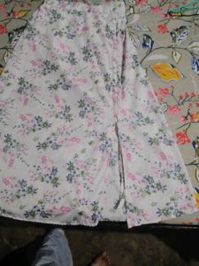 Floral Print White Skirt