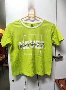 Green Graphic Crop Tee