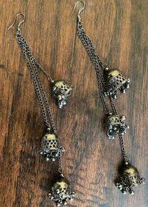 Long Tessle Jhumka Earrings