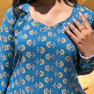 Blue Printed Kurta