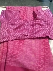 Pink Saree with Blouse