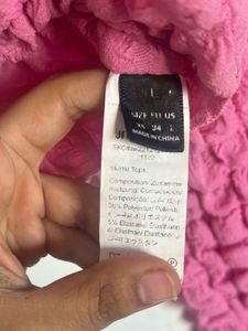 Pink Textured Cropped Jacket