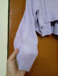 Korean Lavender Cropped Sweater