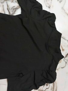 Black Puff Sleeve Top