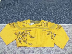 Padded Blouse Yellow Colour