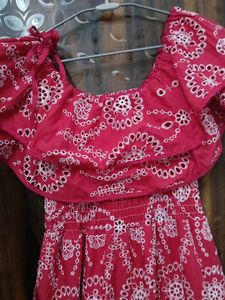 Red Floral Off-Shoulder Dress