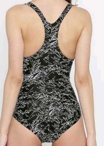 Speedo Black &amp; White Printed Monokini