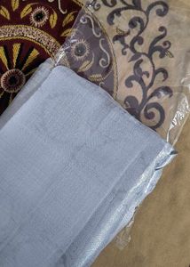 Elegant Silver Tissue Kota Saree