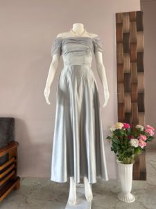 grey satin lux gown
