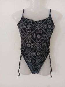 Black Printed Swimsuit
