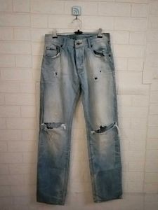 Distressed Light Wash Jeans