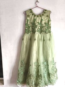 Light Green Kids Sleeveless Frock