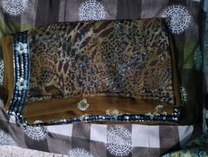 OFFER🥳Chiffon Designer Saree( No Blouse)🤎😍