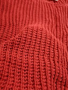 Beautiful Red Crochet Top ..Full Sleeves And Free