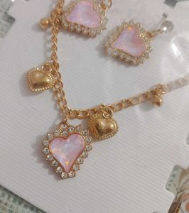 Pink Heart Jewelry Set