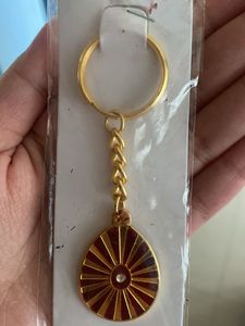 Stylish Gold & Red Keyring