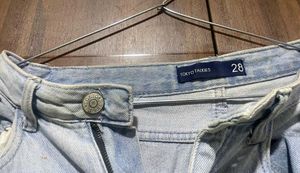 Light Wash Wide Leg Cargo Jeans