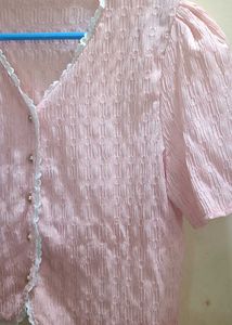 cute korean pink top