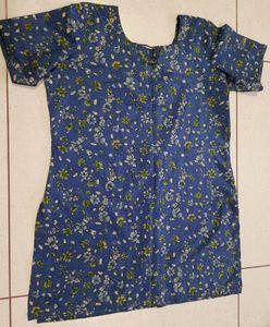Blue Flower Printed Top