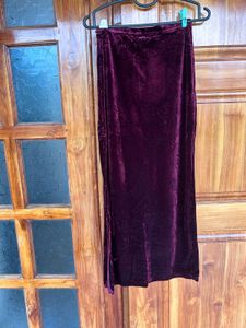 Velvet Long Pencil Skirt