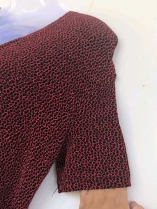 Burgundy V-Neck Dress