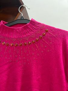 Pink Embellished Sweater