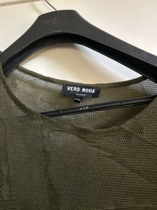 Olive Green Mesh Dress