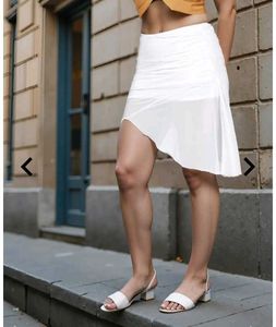 Chic White Asymmetrical Skirt