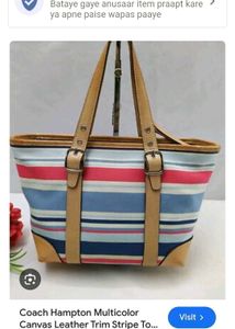 Coach Hampton Stripe Tote