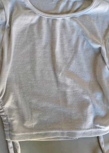 White Long Sleeve crop Top