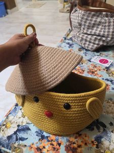 yellow cute bunny storage box