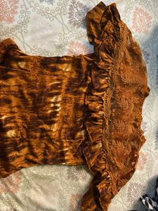 Stylish Brown Tie-Dye Dress