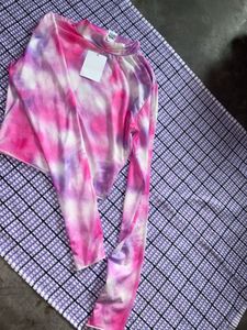 Tie-Dye Long Sleeve Mesh Top