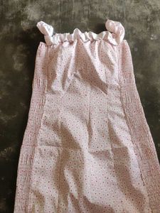 Pink Floral Ruffle Mini Dress