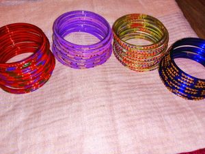 Set: Hair Straightener, Bangles,Bra Strap, Blouse